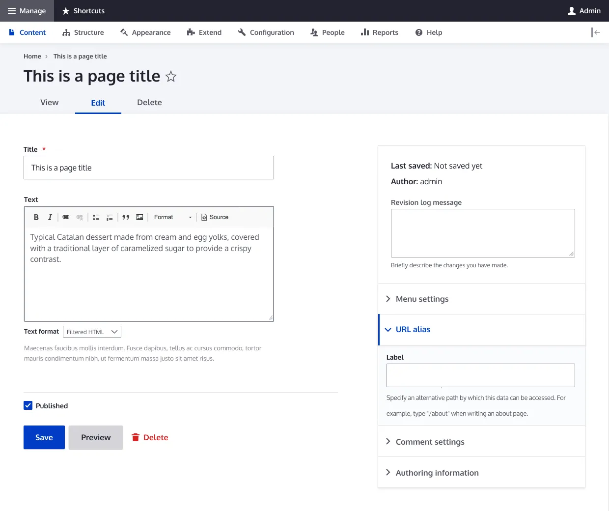 Añadir una nueva página en el nuevo theme Claro