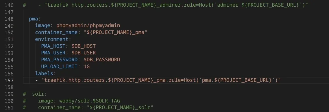 PhpMyadmin en docker4drupal